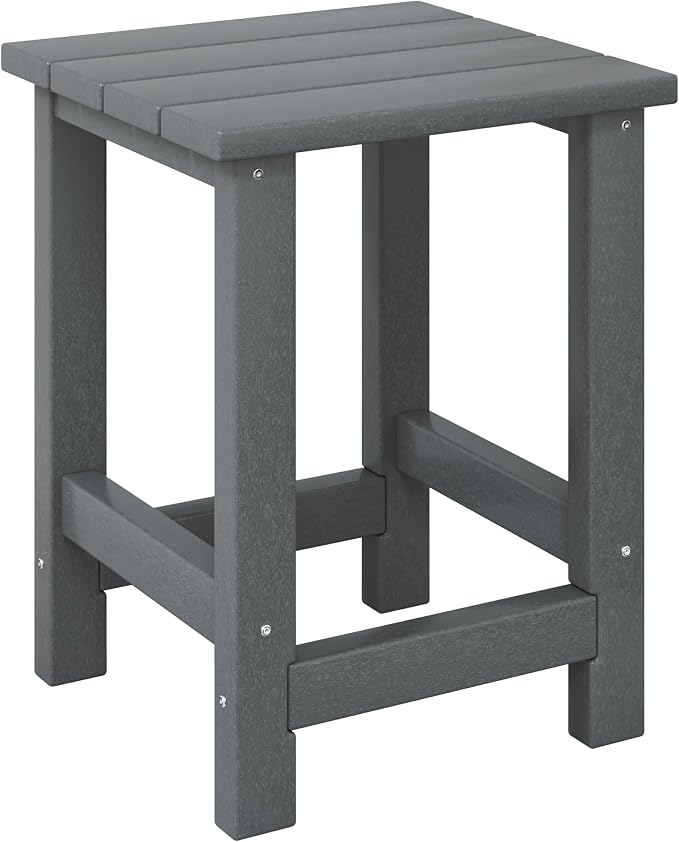 Costaelm Kids Outdoor Side Table, Small Patio HDPE Adirondack Square Table by Costaelm