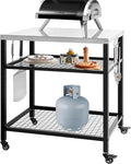 Stainless Steel Outdoor Grill Cart Pizza Oven Stand Trolley Table by Unknown