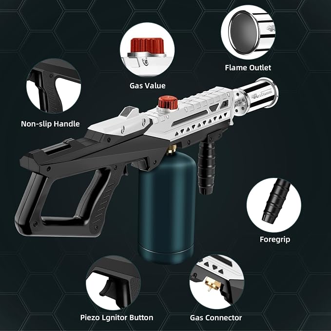 Propane Torch Gun, Powerful Cooking Grill Torch Gun, Adjustable Flamethrower - Image 7