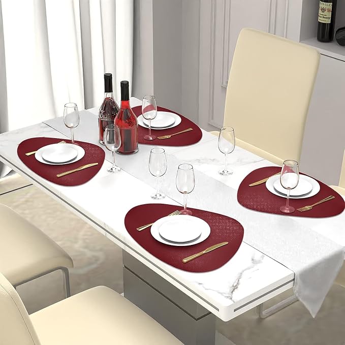 Herda Burgundy Placemats Set of 4 - Image 6
