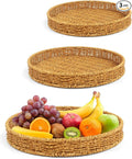 Woven Bread Basket, 3 Pack Wicker Fruit Baskets Rattan Bread Basket Poly Wicker by Unknown