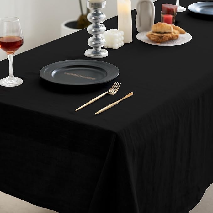 EVERLY 100% Pure Linen Rectangle Tablecloths 60x84Inches - Image 4