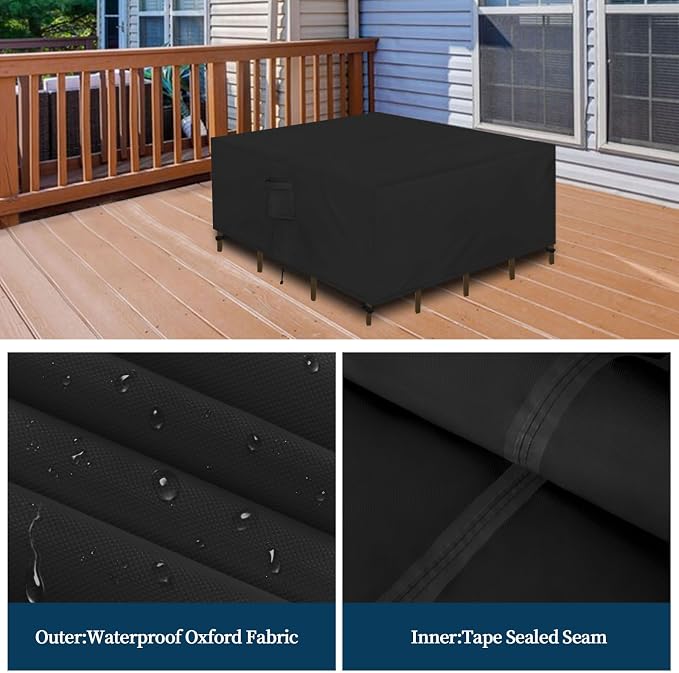 Easy-Going Patio Furniture Set Cover Waterproof Outdoor Square Table Cover - Image 4