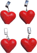 TwoFish Home Set of 4 Red Heart Tablecloth Weights Clips Red Heart Handicraft by TwoFishHomeFashionLLC