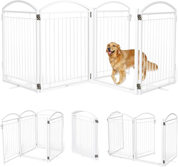 Full Metal Free Standing Dog Gate by WeLovePetsAsMuchAsYouDo