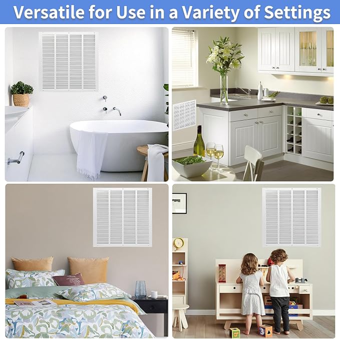 20"W x 20"H Steel Return Air Grille, Air Return Vent Cover - Image 6