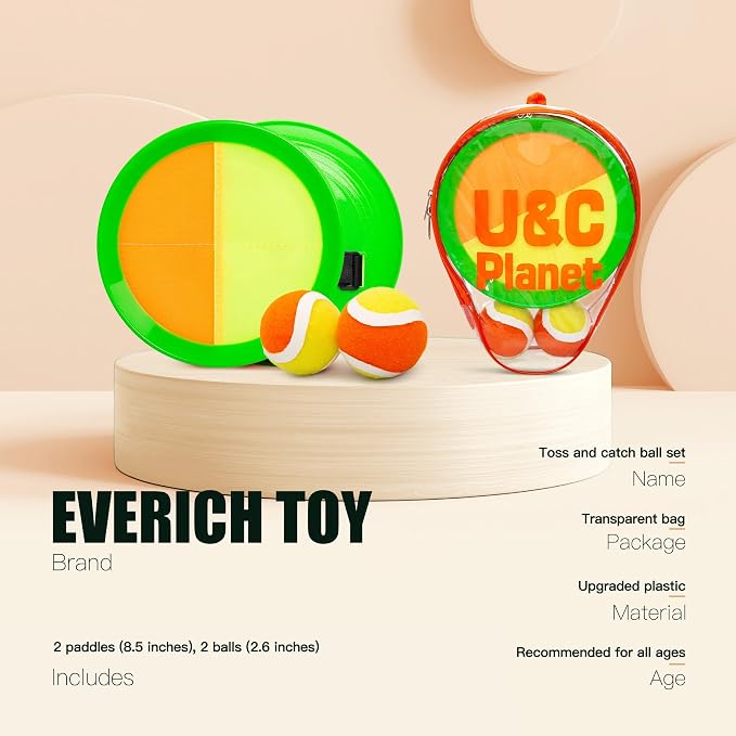 EVERICH TOY Upgraded Toss and Catch Ball Game Set, Kids Toy Stocking Stuffers - Image 2