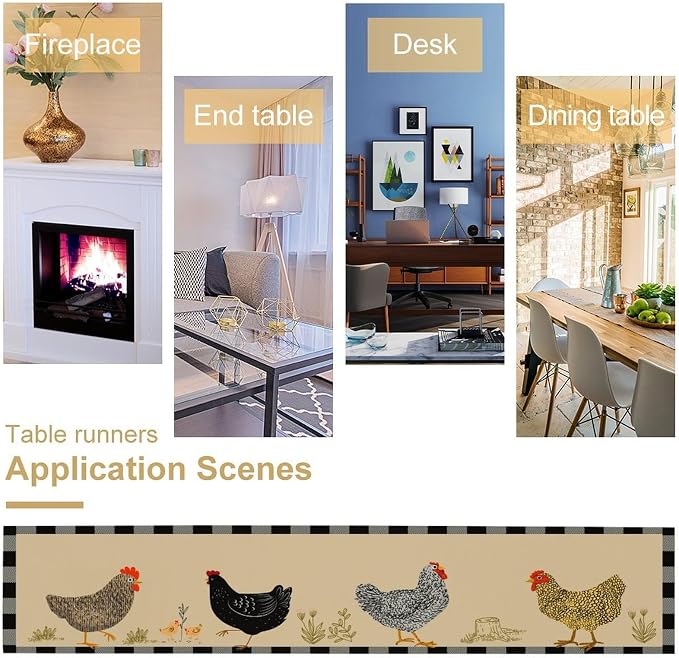 Farmhouse Roosters Chickens Table Runners - Image 5