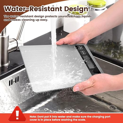 33lb Food Scale, Digital Kitchen Scale Batteries and USB Charging, 1g/0.05oz - Image 7