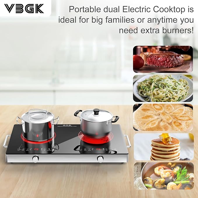 VBGK Electric Cooktop, 110V 2400W Electric Stove Top - Image 3