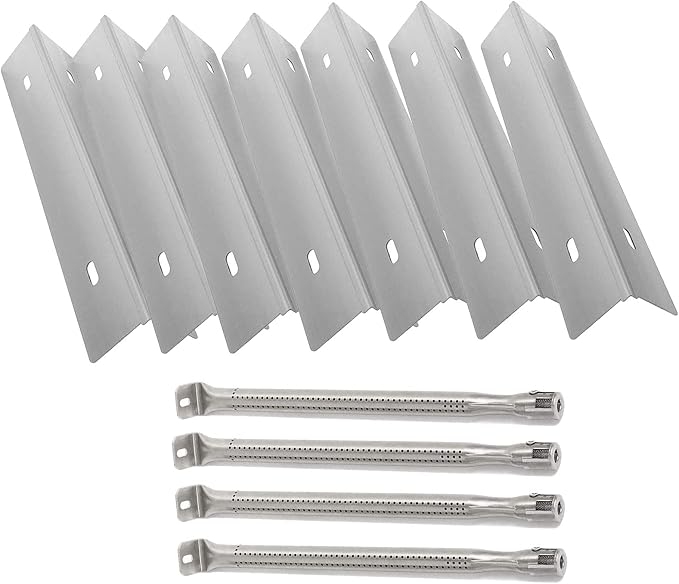 MixRBBQ Stainless Steel 7-Pack Heat Plates and 4-Pack Burner BBQ Replacement by MixRBBQ