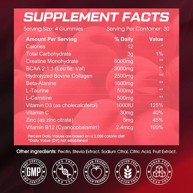 Creatine Gummies for Women, Sugar-Free Creatine Monohydrate - Image 7