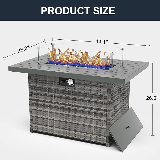 44 Inch Propane Gas Fire Pits Table - Image 7