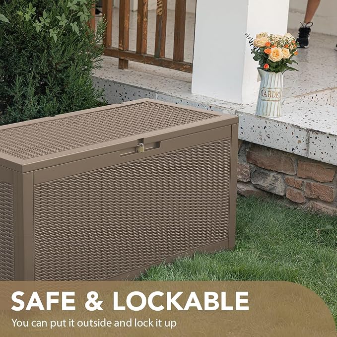 Devoko 95 Gallon Deck Box Large Resin Outdoor Storage Box, Waterproof and UV - Image 5