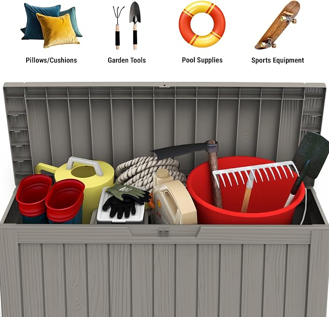 Mars Villa 72 Gallon Deck Box, Waterproof Weatherproof and UV Resistant Resin - Image 4
