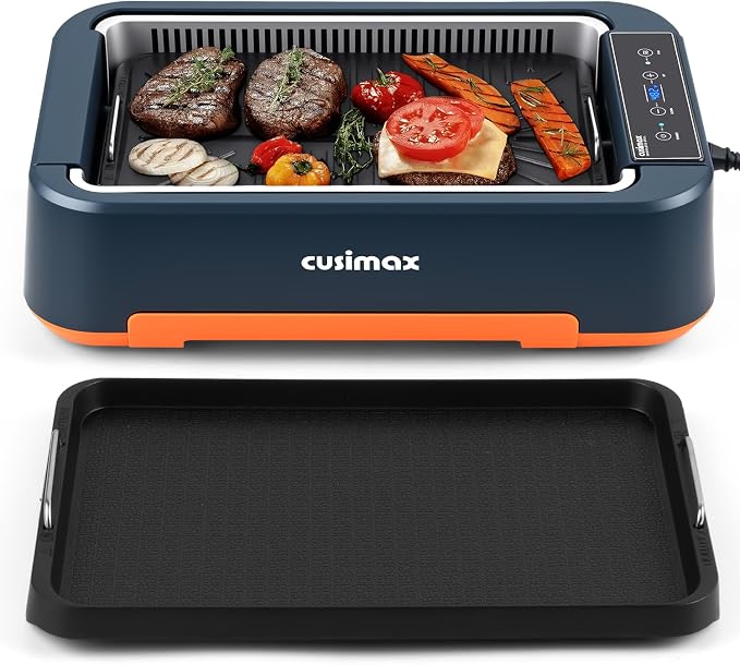Electric Grill, CUSIMAX Smokeless Indoor Grill & Griddle, Electric Korean BBQ by CUSIMAX