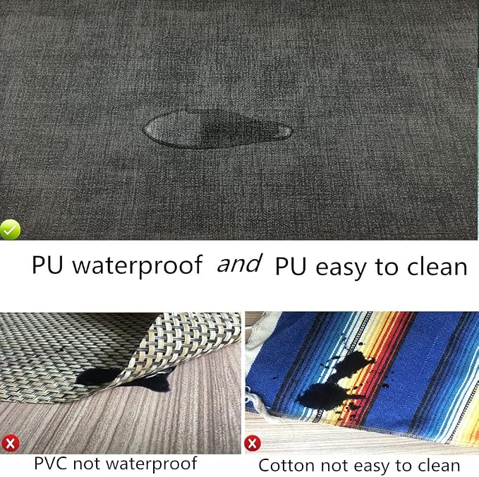 WAZAIGUR Washable Wipeable Waterproof Heat Resistant Faux Leather Placemats Set - Image 4