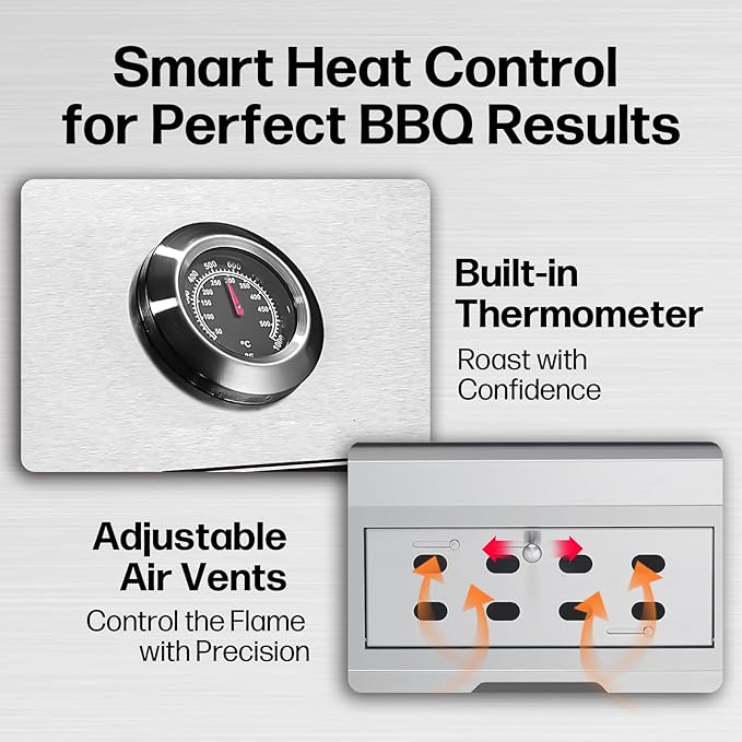 Large Built-In Charcoal BBQ Grill, Charcoal Grills - Image 5
