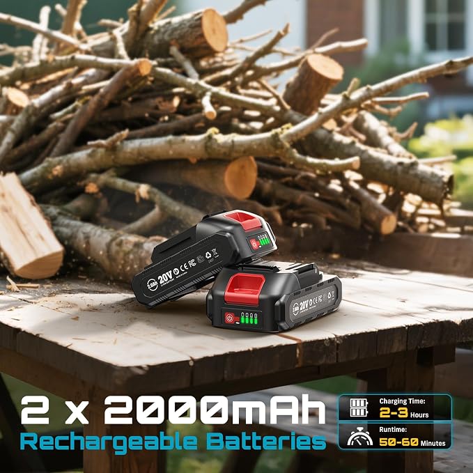 SEESII Mini Chainsaw & Pruning Shears: 6" Electric Saw Brushless & 1.3" Pruner - Image 5