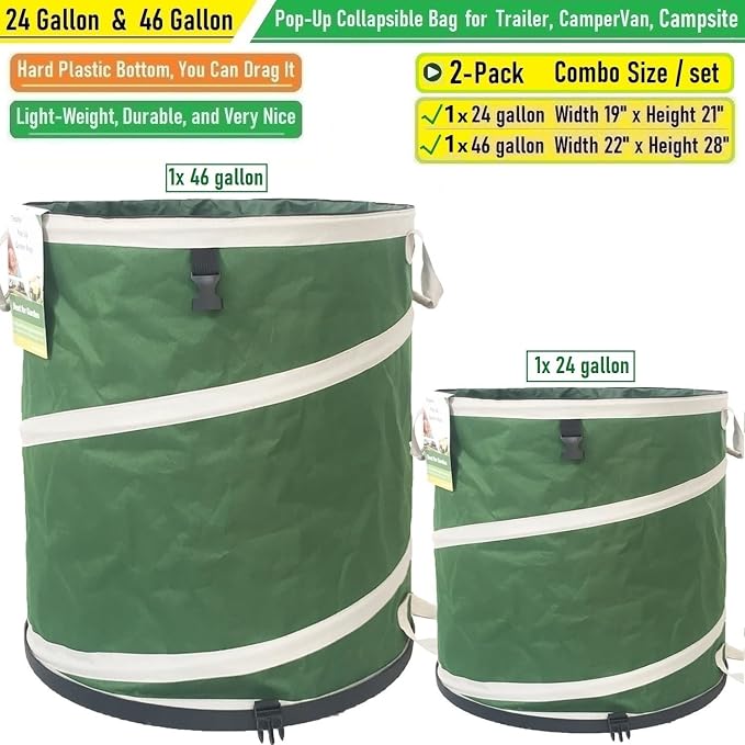 24 Gallon and 46 Gallon Collapsible Trash Can Solid Bottom - Image 6