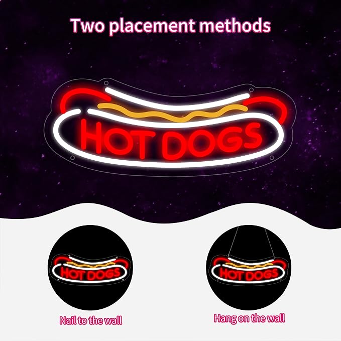 Hotdog Neon Sign for Wall Decor, Hotdog Led Signs, Dimmable USB Powered Neon - Image 5
