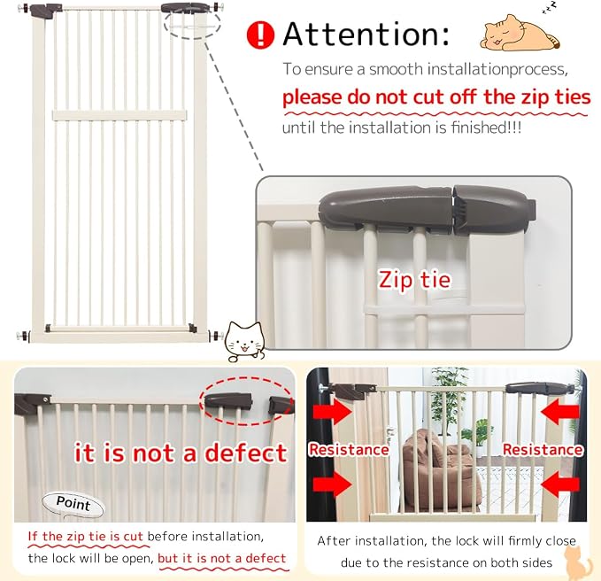 Lumizone Extra Tall Pet Gate 55.12" High Pressure Mounted 42.52"-46.64" Extra - Image 9