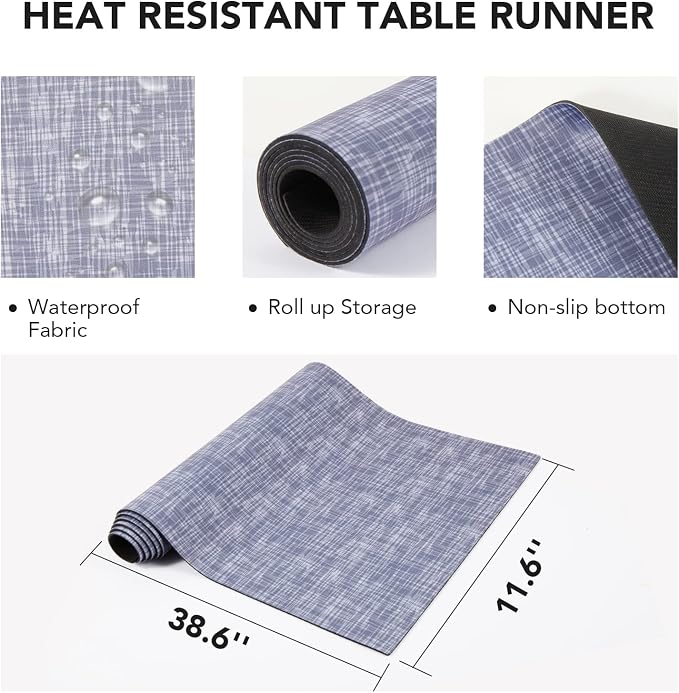 2 Pcs Trivet Table Runner Hot Plates Mat 12 X 40 Inch Heat Resistant Table - Image 4