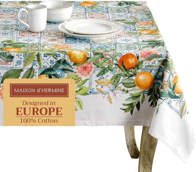 Maison d' Hermine Table Cloth Rectangle Table 100% Cotton 70 x 108 Inches by MaisondHermine
