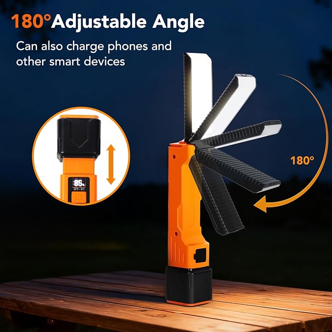 Rechargeable Work Light, 1800mAh COB Portable LED Work Light, Work Flashlight - Image 8