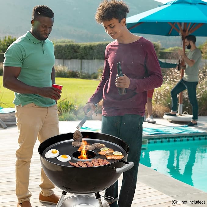 Stanbroil Round Griddle Insert for Weber 22" Kettle Charcoal Grill, Nonstick - Image 8