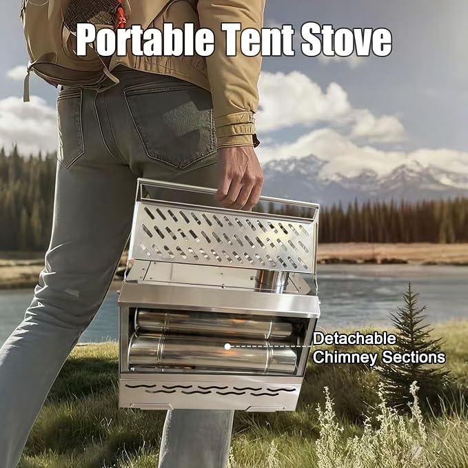 Hot Tent Stove, One-piece Molded Wood Burning Stove - Image 5