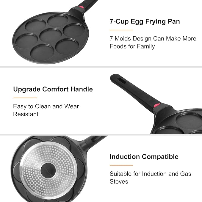 Pancake Pan Maker Nonstick Induction Compatible, 10.5 Inch Mini Non Stick - Image 4