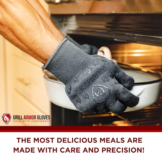 Grill Armor Oven Gloves – 932°F Heat, Fire & Cut Resistant Mitts - Image 7