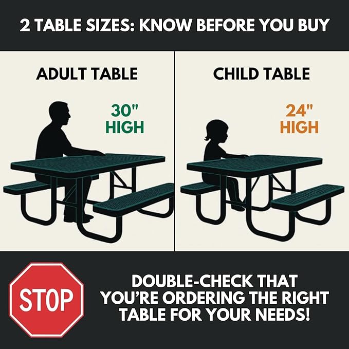 COATEDOUTDOORFURNITURE Heavy-Duty Portable Outdoor Kids Table - Image 2