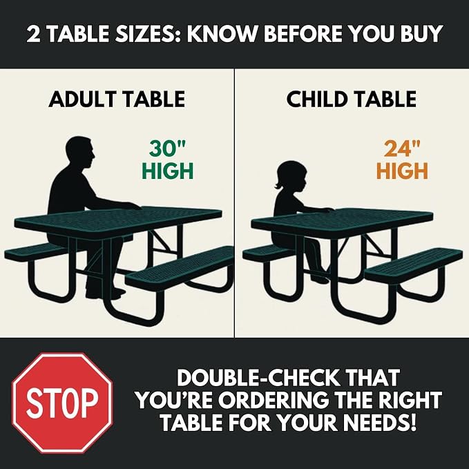 COATEDOUTDOORFURNITURE Heavy-Duty Portable Outdoor Kids Table - Image 2