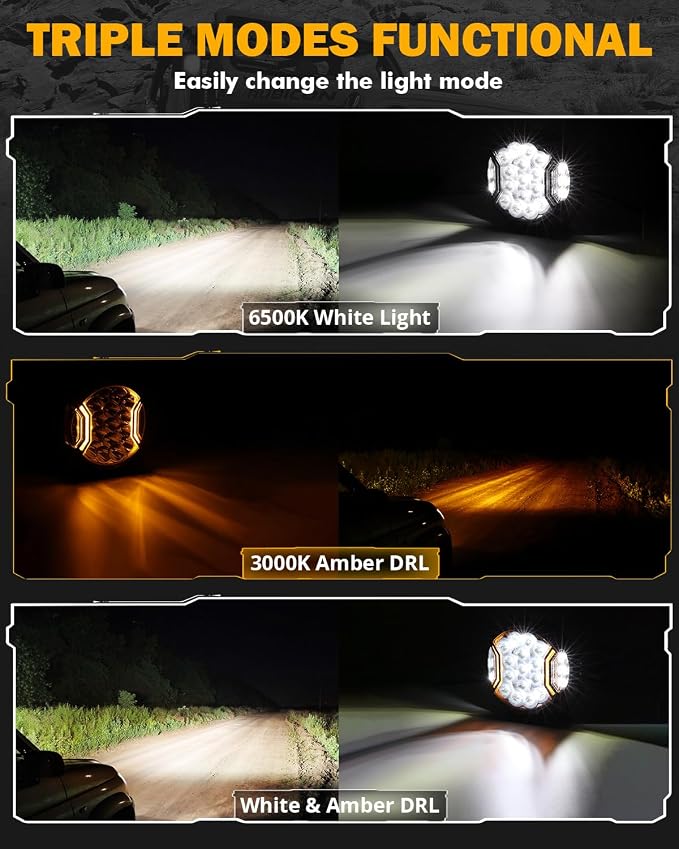 Auxbeam V-Ultra Series 7 Inch LED Pod Lights, 226W 26800LM Side Shooter Offroad - Image 3
