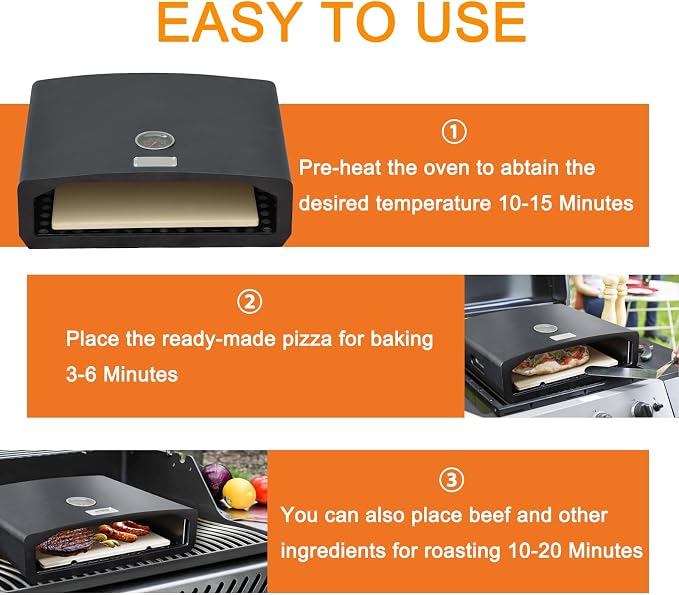 Skypatio Pizza Oven for Grill, Portable Outdoor Grill Top Pizza Oven - Image 5