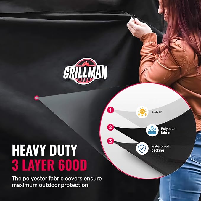 Grillman Grill Cover, BBQ Outdoor Grill Covers, Gas Grills, Waterproof - Image 4