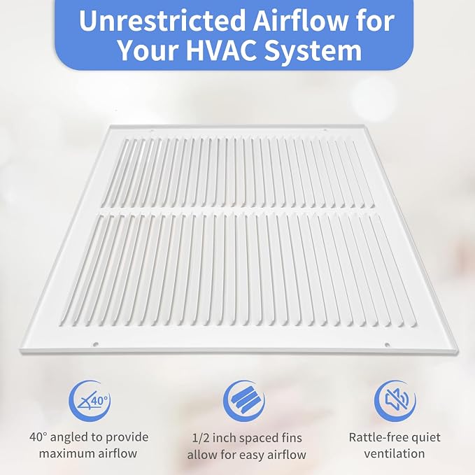 30"W x 10"H Steel Return Air Grille, Air Return Vent Cover - Image 4
