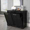 OLD CAPTAIN Double Tilt Out Trash Cabinet, Wooden Kitchen Garbage Can Free by OldCaptainFurnitureLighting