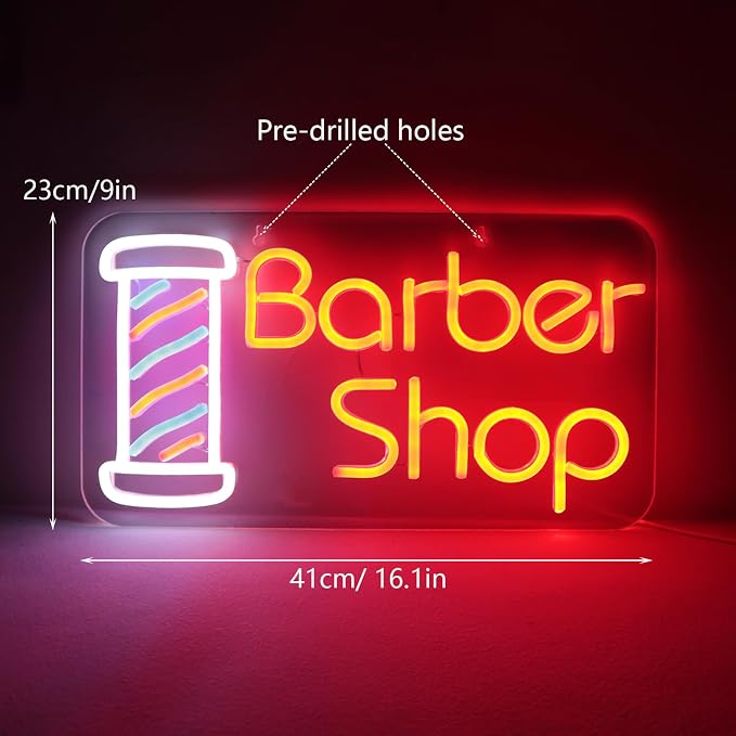 JFLLamp Barber Shop Neon Signs for Wall Decor Open Neon Lights for Bedroom Led - Image 3