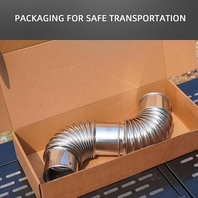 Elbow Pipe 2 PCS 90-Degree Chimney Thickened 304 Stainless Steel Flue Diameter - Image 6