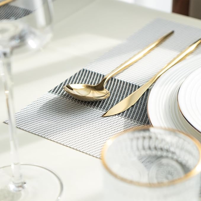 Placemats Set of 8 Vinyl/Plastic Woven Place Mats - Image 7