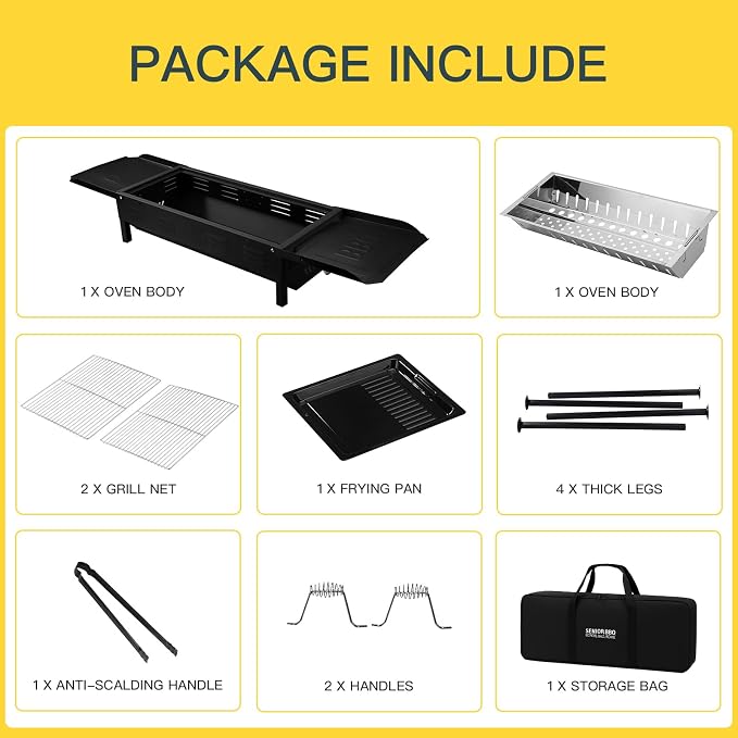 comzenz 35’’ Portable Charcoal Grill Folding BBQ Grill - Image 5