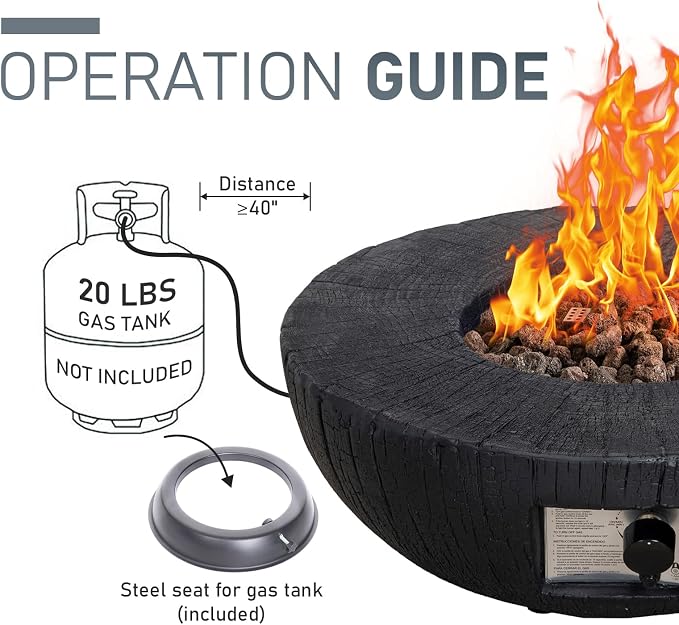 Afterglow TerraFab 28" Round 30, 000 Btu Propane Fire Bowl Fire Pit - Image 4
