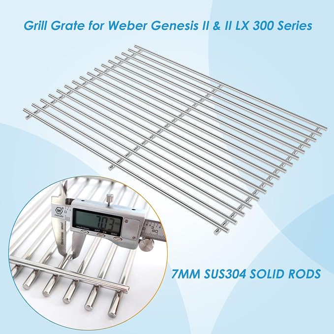 66802 18.75" Grill Grates for Weber GS4 Genesis II 300 Genesis II LX 300 Series - Image 4