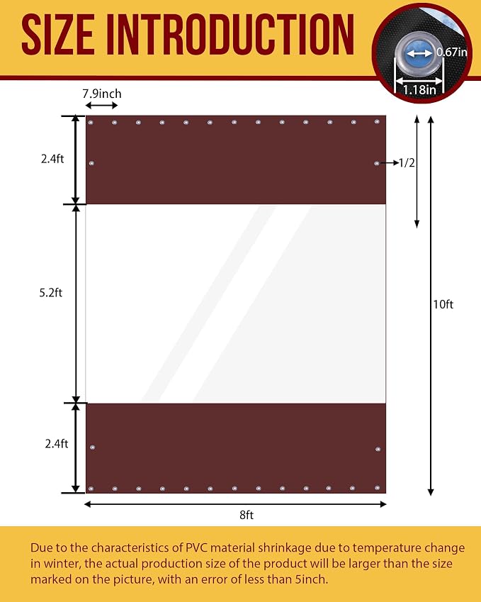 FoundGo 10'Hx08'W Vinyl Curtains - Image 3