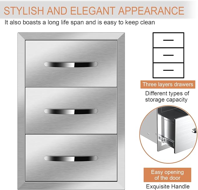 Outdoor Kitchen Drawers, Box Frame Style Flush Mount BBQ Drawer w/Stainless - Image 5