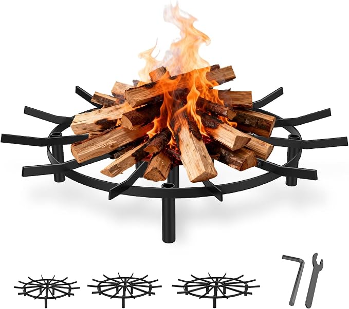 Fire Pit Grate & Fireplace Grate, Heavy Duty Heat Resistant Campfire Grill by YIDAHOOG