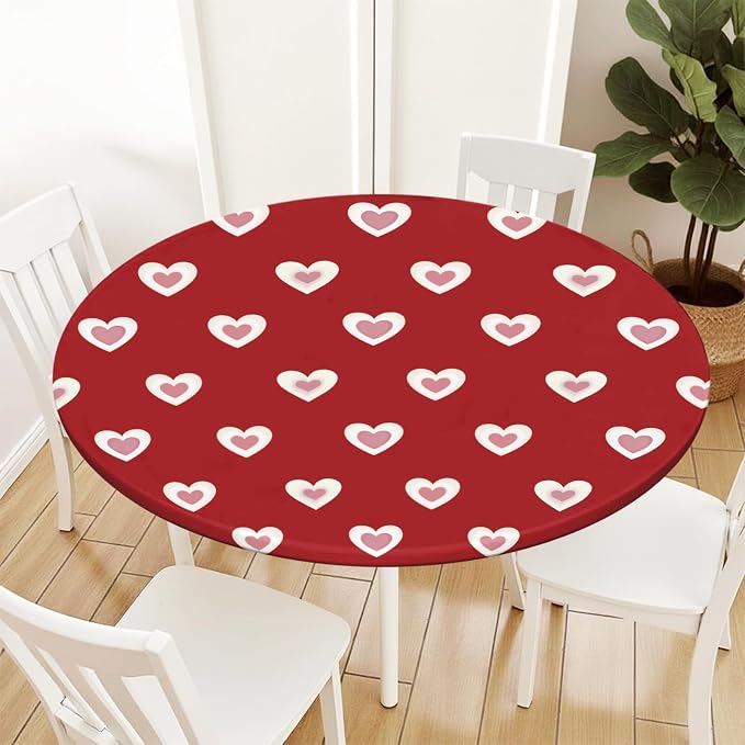 Valentines Day Round Fitted Tablecloth - Image 2